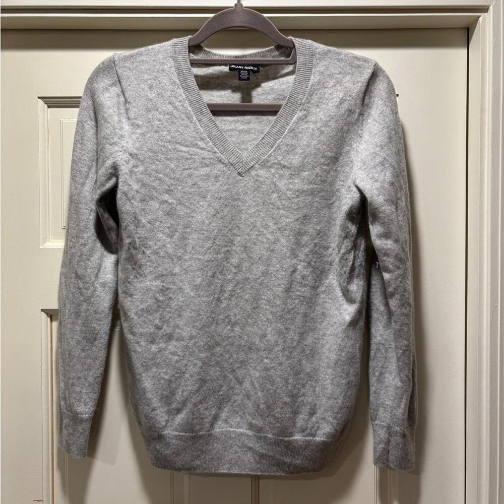 Hilary Radley Gray V-Neck Sweater